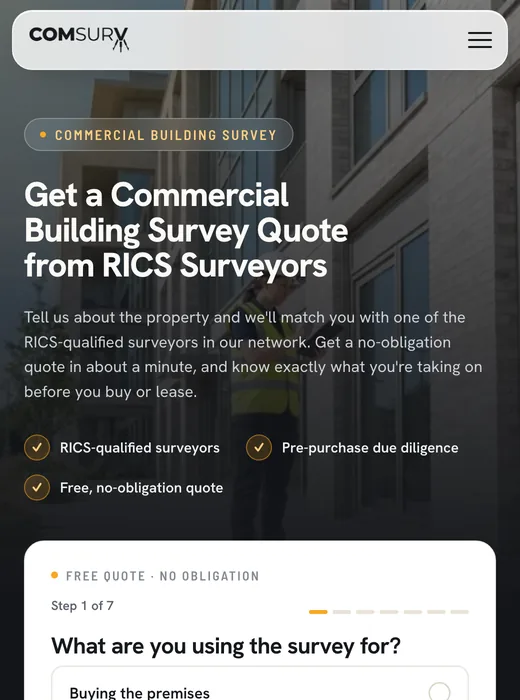 A survey landing page built by ADVRTISE, shown on a phone